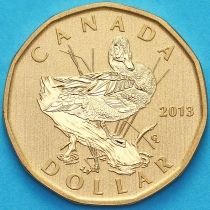 Канада 1 доллар 2013 год. Матовая. Пруф. Голубокрылый чирок
