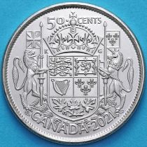 Канада 50 центов 2021 год. 100 лет Канадскому гербу