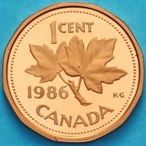 Канада 1 цент 1986 год. Пруф.