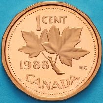 Канада 1 цент 1988 год. Пруф.