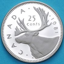 Канада 25 центов 1981 год. Пруф.