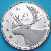 Канада 25 центов 1982 год. Пруф.