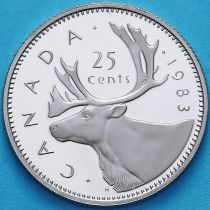 Канада 25 центов 1983 год. Пруф.