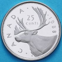 Канада 25 центов 1988 год. Пруф.