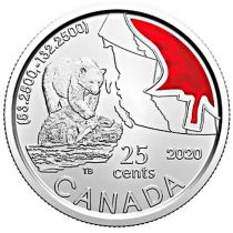 Канада 25 центов 2020 год. Медведь Кермоуд