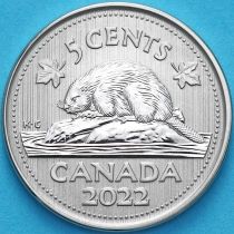 Канада 5 центов 2022 год. Матовая. Пруф.