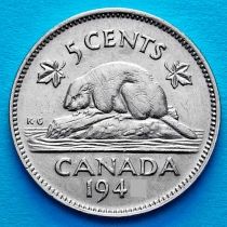 Канада 5 центов 1942 год. Новый тип.