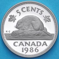 Канада 5 центов 1986 год. Пруф.