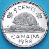 Канада 5 центов 1988 год. Пруф.