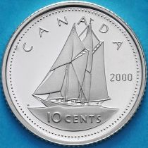 Канада 10 центов 2000 год. Серебро. Пруф.