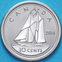 Канада 10 центов 2014 год. Матовая. Пруф.