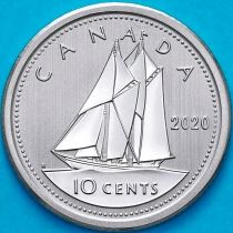 Канада 10 центов 2020 год. Матовая. Пруф.