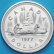 Канада 1 доллар 1977 год. Каноэ. BU