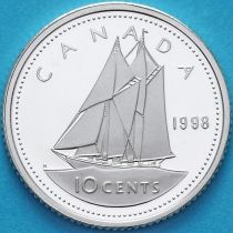 Канада 10 центов 1998 год. Серебро. Пруф.