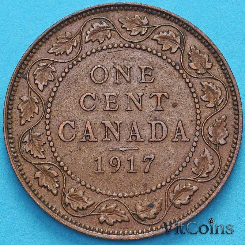 Монета Канада 1 цент 1917 год.