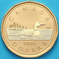 Канада 1 доллар 2014 год. Матовая. Пруф.