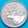 Монета Канада 25 центов 2020 год. Матовая. Пруф.