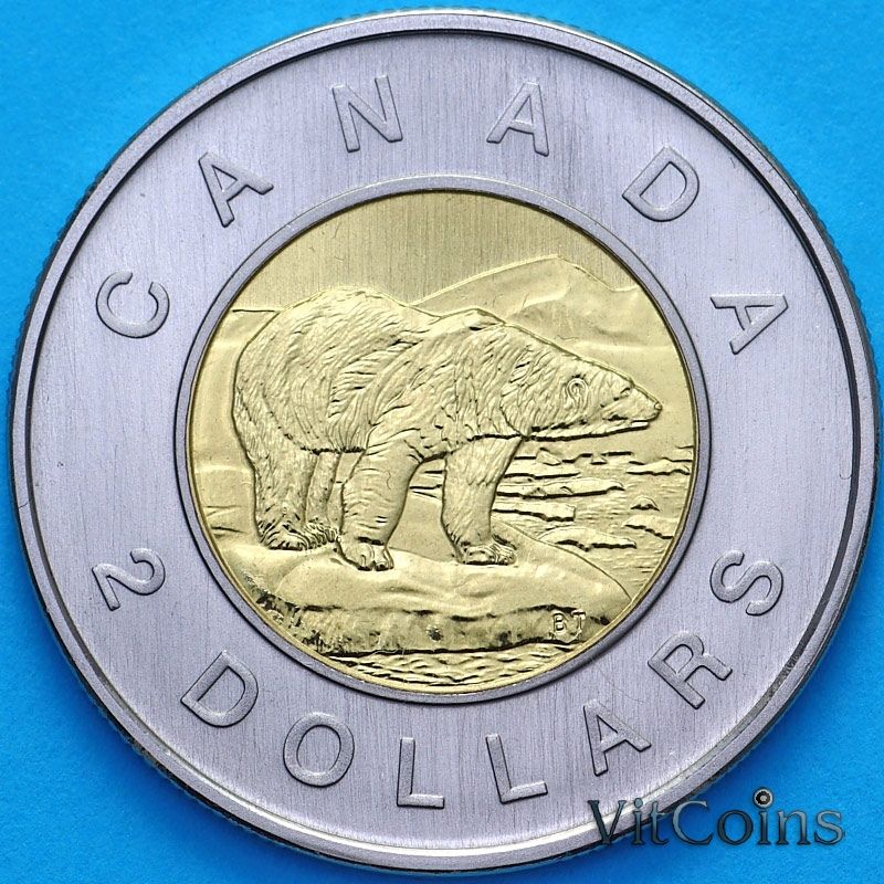 Монета Канада 2 доллара 2004 год. Пруф. Матовая
