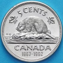 Канада 5 центов 1992 год. 125 лет Конфедерации Канада