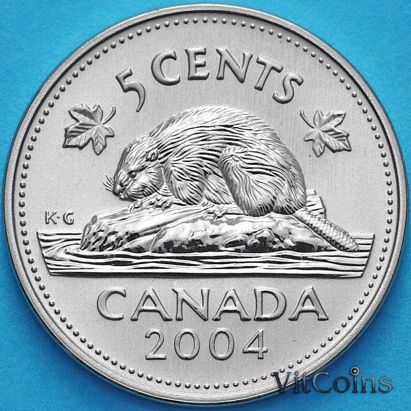 Монета Канада 5 центов 2004 год. Матовая. Пруф.