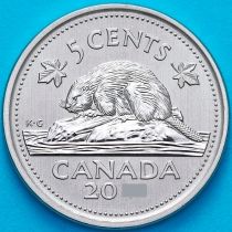 Канада 5 центов 2020 год. Матовая. Пруф.