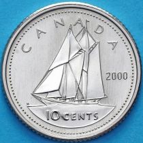 Канада 10 центов 2000 год. Матовая. Пруф.