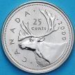 Монета Канада 25 центов 2000 год. Матовая. Пруф.