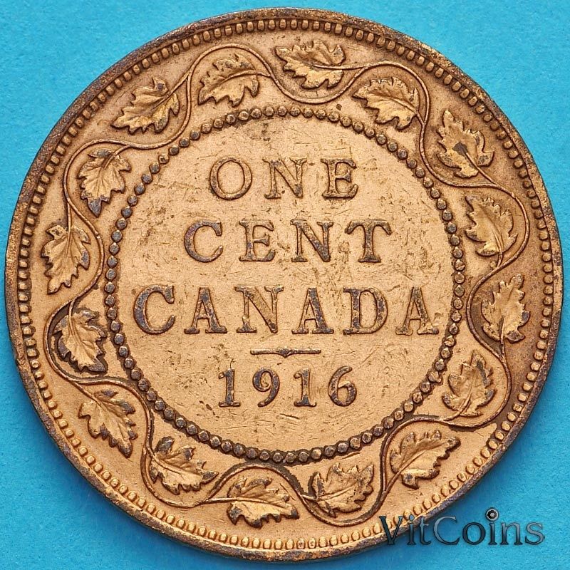 Монета Канада 1 цент 1916 год. №1