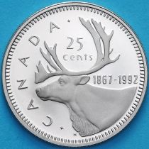Канада 25 центов 1992 год. 125 лет Конфедерации Канада. Пруф.