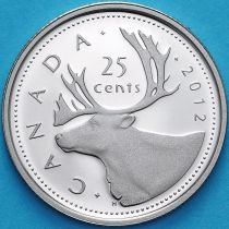Канада 25 центов 2012 год. Серебро. Пруф.