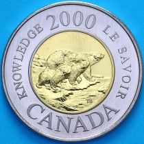 Канада 2 доллара 2000 год. Путь к знанию. Матовая. Пруф