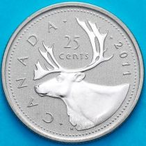 Канада 25 центов 2011 год. Матовая. Пруф.