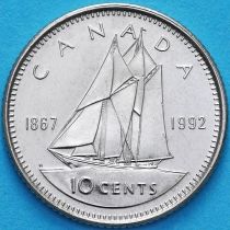 Канада 10 центов 1992 год. 125 лет Конфедерации Канада.