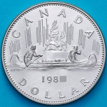 Канада 1 доллар 1984 год. Каноэ. BU