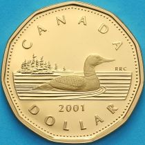 Канада 1 доллар 2001 год. Пруф.