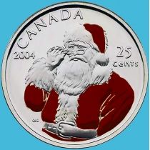Канада 25 центов 2004 год. Рождество. Цветная