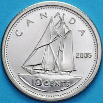 Канада 10 центов 2005 год. Матовая. Пруф.