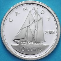 Канада 10 центов 2008 год. Серебро. Пруф.
