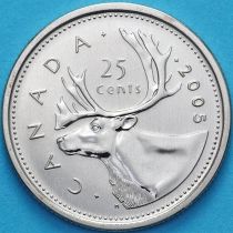 Канада 25 центов 2005 год. Пруф. Матовая