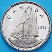 Канада 10 центов 1974 год. BU