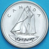 Канада 10 центов 2002 год. 50 лет правления. Матовая. Пруф
