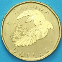 Канада 1 доллар 2017 год. Белый гусь. Матовая. Пруф