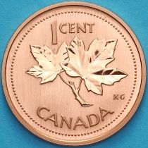 Канада 1 цент 2002 год. 50 лет правлению Королевы. Матовая. Пруф