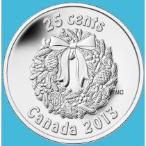 Канада 25 центов 2013 год. Рождественский венок