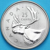 Канада 25 центов 2002 год. 50 лет правления Королевы. Матовая. Пруф