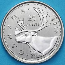 Канада 25 центов 2017 год. Матовая. Пруф.