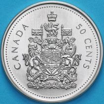 Канада 50 центов 2002 год. 50 лет правлению Королевы. Матовая. Пруф