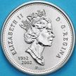 Монета Канада 50 центов 2002 год. 50 лет правлению Королевы. Обычный аверс. Матовая. Пруф