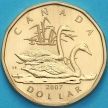 Монета Канада 1 доллар 2007 год. Лебедь трубач. Матовая. Пруф