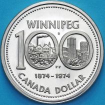 Канада 1 доллар 1974 год. Город Виннипег. BU
